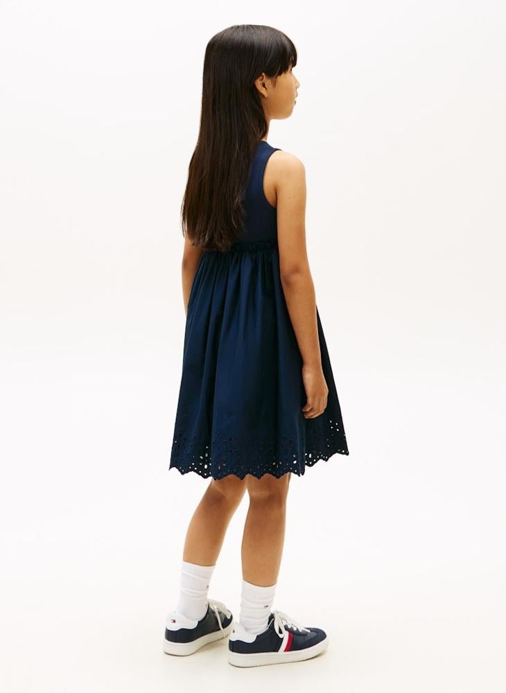 TOMMY HILFIGER Broderie Anglaise Sleeveless Dress - Image 2