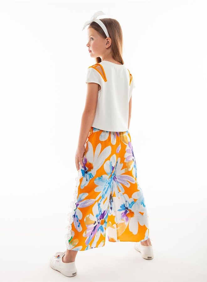 Lia Lea Girl Blue - Orange Trousers - Image 2