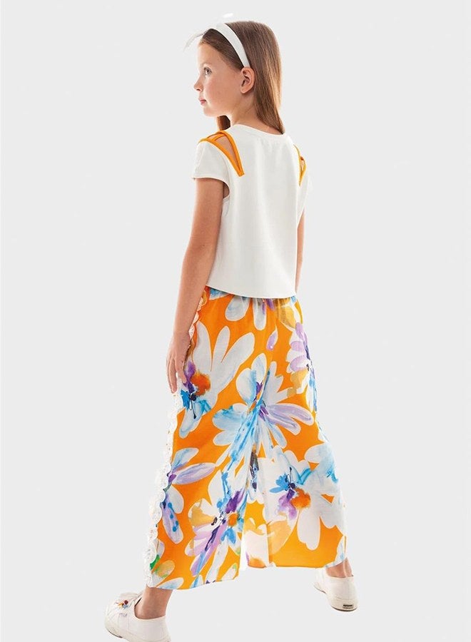 Lia Lea Girl Blue - Orange Trousers - Image 3