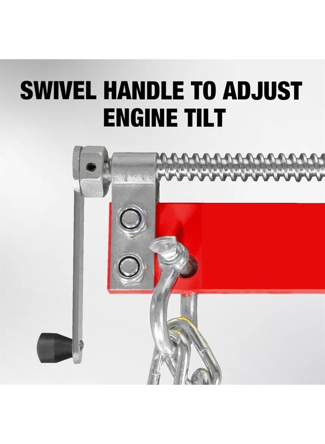 مُسَوِّي حمولة المحرك، ملحق رافعة متجر بمحرك 3/4 طن (1500 رطل) بمقبض قابل للتعديل، مُسَوِّي محرك من الفولاذ بثلاثة أوضاع - Image 2