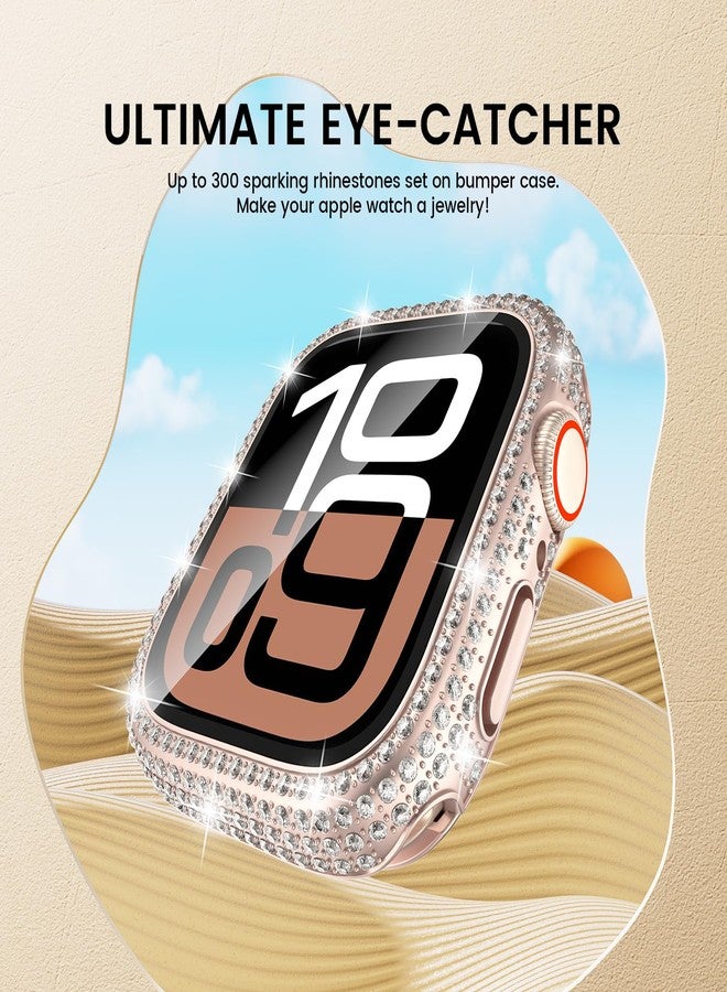 Tensea [2 in 1 for Waterproof Apple Watch Screen Protector Case Series 11/10 42mm Accessories, 360 iWatch Diamond Front Bumper with Glass Film and Back Bumper, Bling Face Cover Women, 42 mm - Image 5