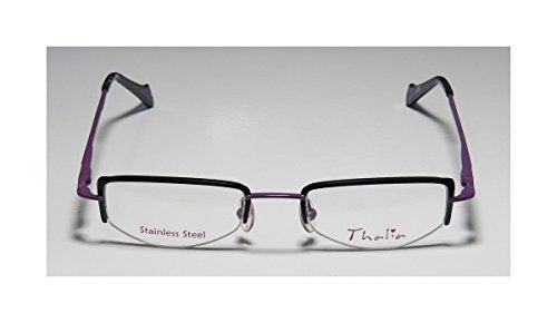 THALIA SODI Thalia Abrazo Womens/Ladies Ophthalmic Latest Season Designer Half-rim Spring Hinges Eyeglasses/Glasses (43-18-130, Black / Purple) - Image 3