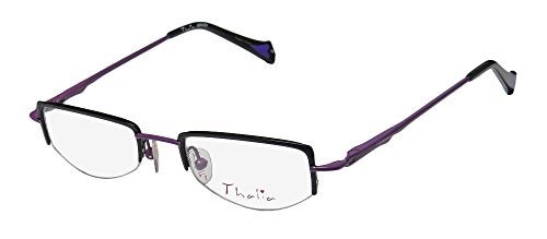 THALIA SODI Thalia Abrazo Womens/Ladies Ophthalmic Latest Season Designer Half-rim Spring Hinges Eyeglasses/Glasses (43-18-130, Black / Purple) - Image 1