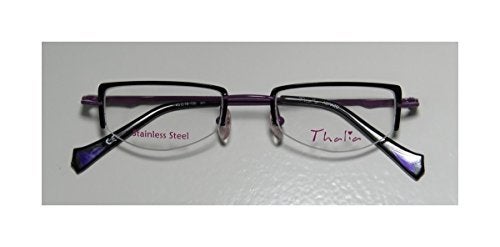 THALIA SODI Thalia Abrazo Womens/Ladies Ophthalmic Latest Season Designer Half-rim Spring Hinges Eyeglasses/Glasses (43-18-130, Black / Purple) - Image 2