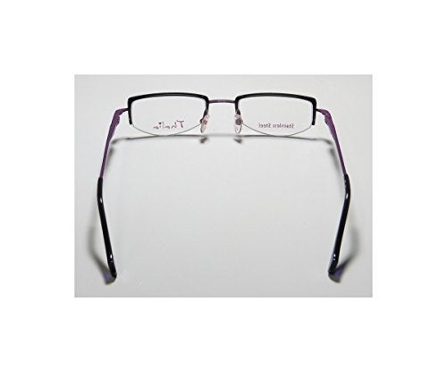 THALIA SODI Thalia Abrazo Womens/Ladies Ophthalmic Latest Season Designer Half-rim Spring Hinges Eyeglasses/Glasses (43-18-130, Black / Purple) - Image 5