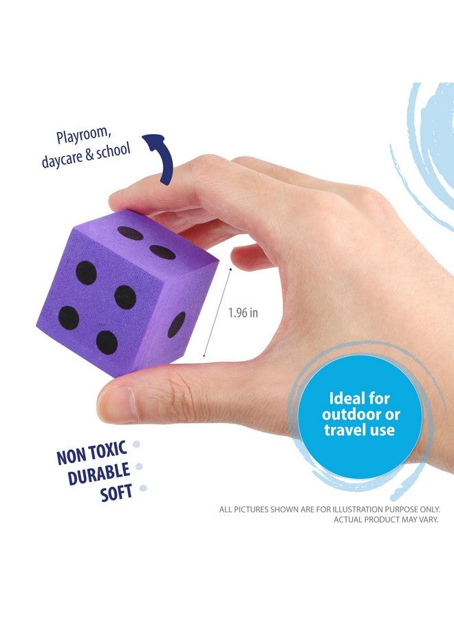 Deke Home ديك هوم - مجموعة نرد فوم (عبوة من 4)، نرد كبير للفصول الدراسية والتعليم المنزلي، ألوان زاهية متنوعة، كبير 1.96 بوصة، خفيف الوزن، لعبة هادئة، ألعاب رياضية، الفصول الدراسية - Image 2