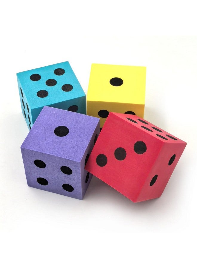 Deke Home ديك هوم - مجموعة نرد فوم (عبوة من 4)، نرد كبير للفصول الدراسية والتعليم المنزلي، ألوان زاهية متنوعة، كبير 1.96 بوصة، خفيف الوزن، لعبة هادئة، ألعاب رياضية، الفصول الدراسية - Image 1