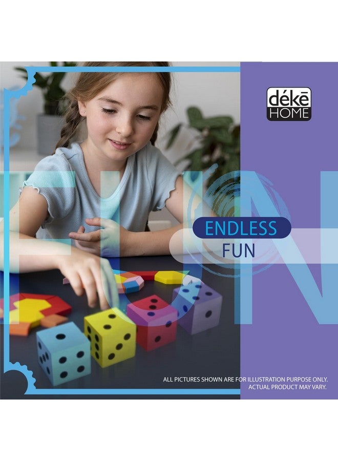 Deke Home ديك هوم - مجموعة نرد فوم (عبوة من 4)، نرد كبير للفصول الدراسية والتعليم المنزلي، ألوان زاهية متنوعة، كبير 1.96 بوصة، خفيف الوزن، لعبة هادئة، ألعاب رياضية، الفصول الدراسية - Image 5