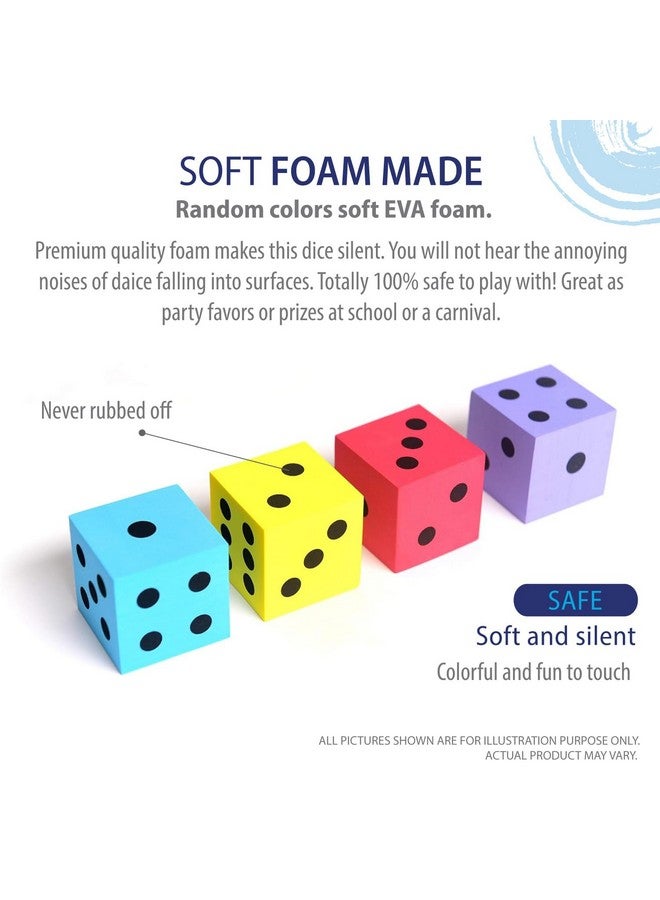 Deke Home ديك هوم - مجموعة نرد فوم (عبوة من 4)، نرد كبير للفصول الدراسية والتعليم المنزلي، ألوان زاهية متنوعة، كبير 1.96 بوصة، خفيف الوزن، لعبة هادئة، ألعاب رياضية، الفصول الدراسية - Image 4