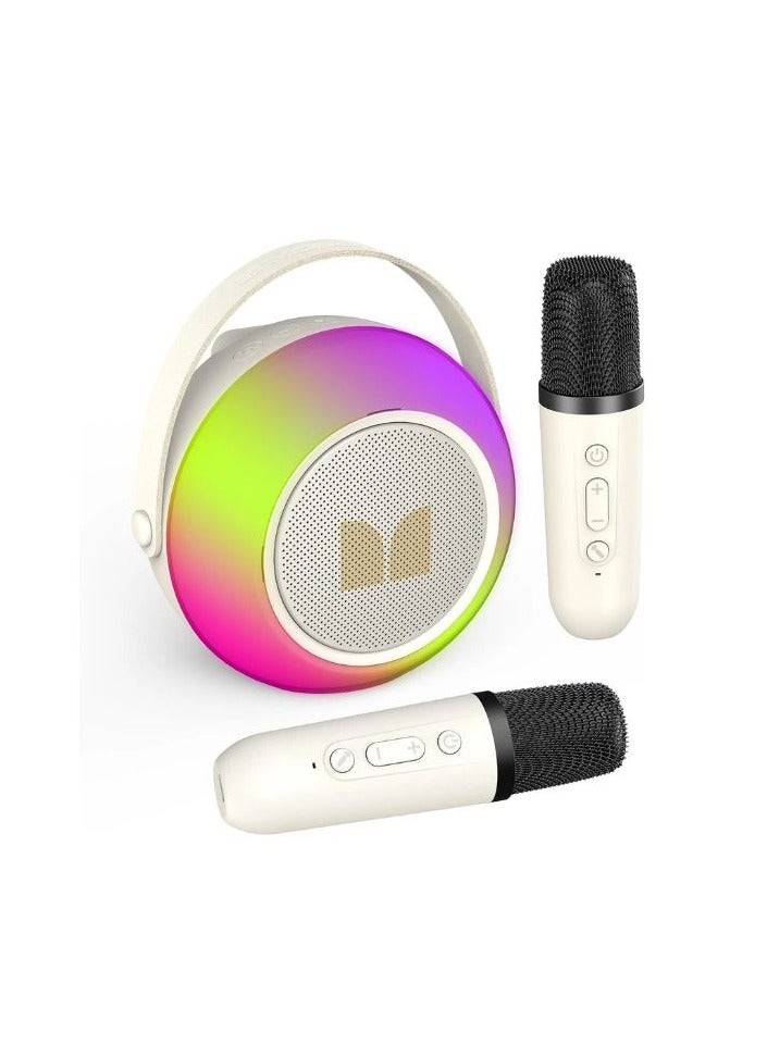 Monster Hotshot Plus Portable Bluetooth Speaker with Microphone – Mini Karaoke Machine, Perfect Christmas Gift for Kids and Adults, White Portable Bluetooth Karaoke Speaker - Image 1