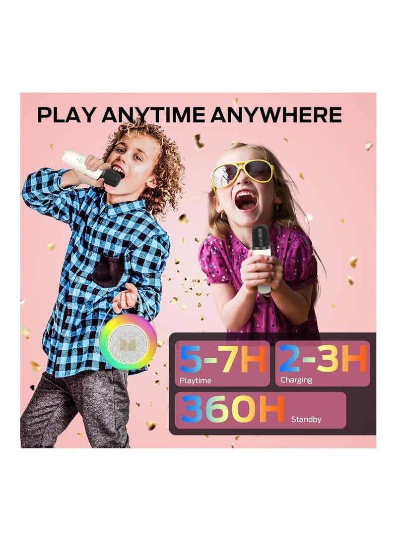 Monster Hotshot Plus Portable Bluetooth Speaker with Microphone – Mini Karaoke Machine, Perfect Christmas Gift for Kids and Adults, White Portable Bluetooth Karaoke Speaker - Image 2