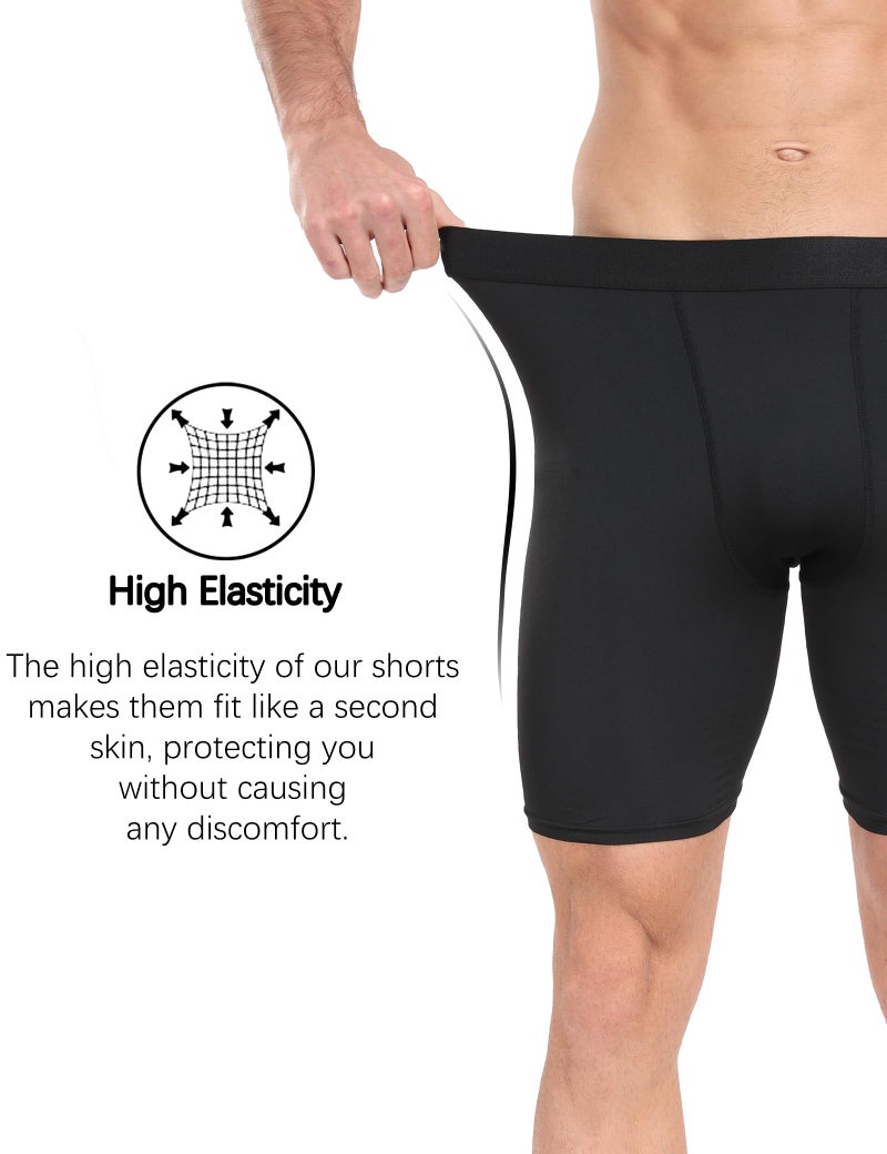 HovSiyla 6 Pack Compression Shorts Men Performance Sports Workout Athletic Running Underwear Shorts Spandex Black-S - Image 4