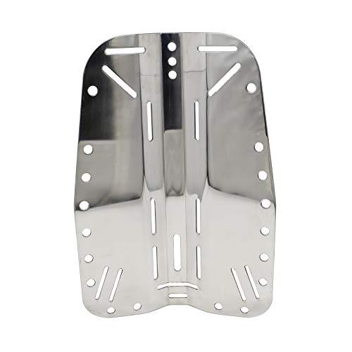 Scuba Choice Tech Diving Backplate – SAE 304 Stainless Steel, 15"x10", 2mm Thick, 11" On-Center Holes, 1" & 2" Crotch Strap Slots, Lift Bag Sleeve Compatible for Technical, Deep and Wreck Diving - Image 2