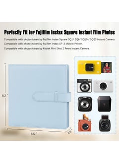 Veicevol 288 Pockets Photo Album For Fujifilm Instax Square Sq1 Sq6 Sq10 Sq20 Instant Camera Fujifilm Instax Sp 3 Mobile Printer Extra Large Picture Albums For Fujifilm Instax Square Instant Film Blue  - Image 2