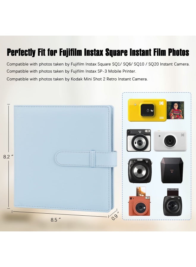 Veicevol 288 Pockets Photo Album For Fujifilm Instax Square Sq1 Sq6 Sq10 Sq20 Instant Camera Fujifilm Instax Sp 3 Mobile Printer Extra Large Picture Albums For Fujifilm Instax Square Instant Film Blue  - Image 2