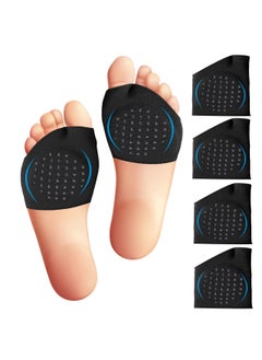 SYOSI 2 Pairs Metatarsal Sleeve Pads, Anti-Slip with Gel Pads, Ball of Foot Cushions with Soft Gel, Forefoot Cushion Pads, Fabric Compression, Help Mortons Neuroma, Calluses Blisters (Black)  - Image 1