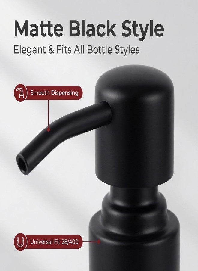 VASANA 2PCS Black Soap Dispenser Pump Stainless Steel Dispenser Lids Kitchen Soap Dispenser Pump Head for Liquid Hand Soap Shampoo Shower Gel(for Standard 28/400 (26 mm - 28mm)) - Image 3
