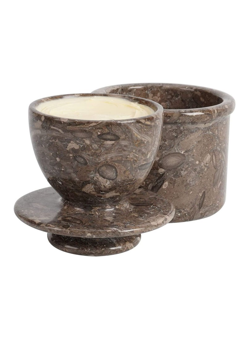 RADICALn Butter Dish Cover Pot Dark Oceanic Grey Handmade Marble Kitchen Storage Crock  - Image 1