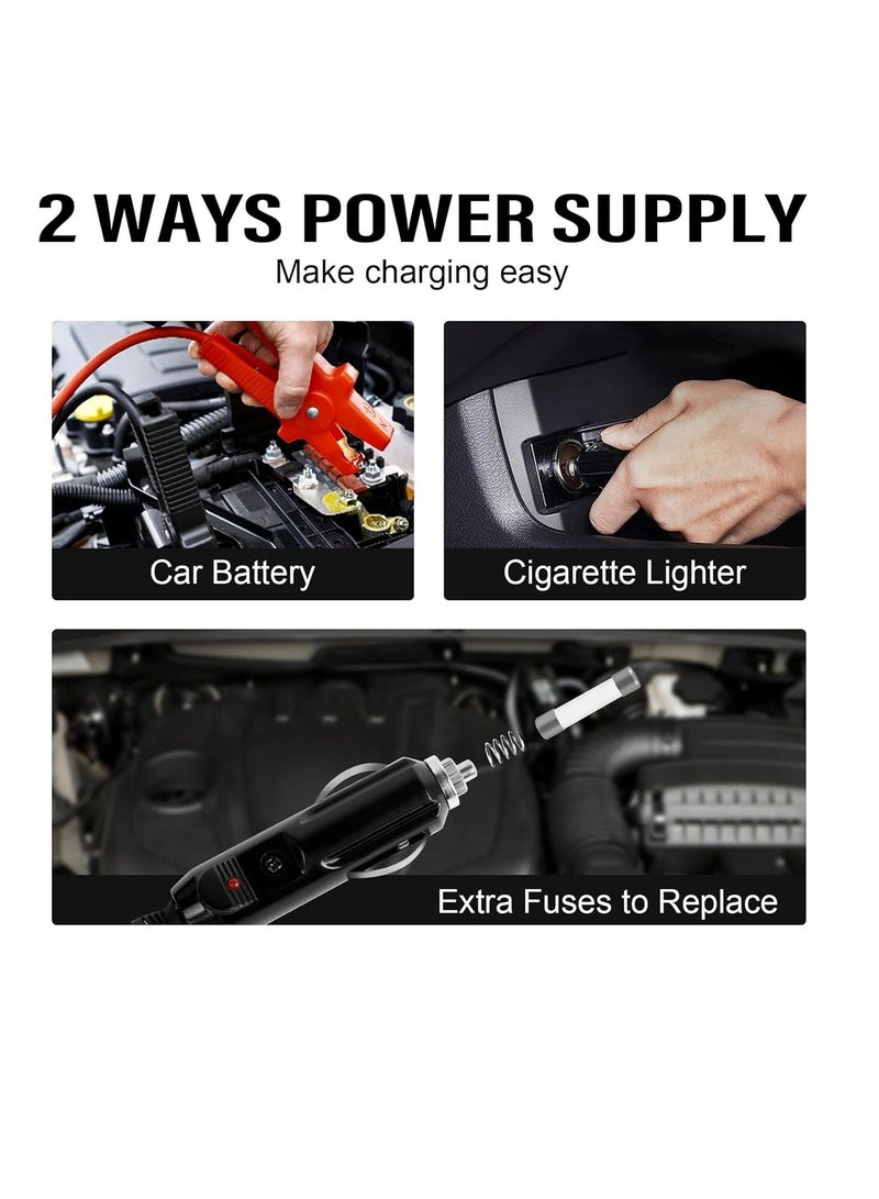 AGC 5-in-1 12V Electric Car Jack Set with Air Pump & Electric Wrench – 2-Way Power Supply via Cigarette Lighter or Battery Clamps, LED Display, UL/TUV Approved, Portable Auto Repair Tool Kit for Sports Cars, SUVs, 4x4 & Normal Cars - Image 4