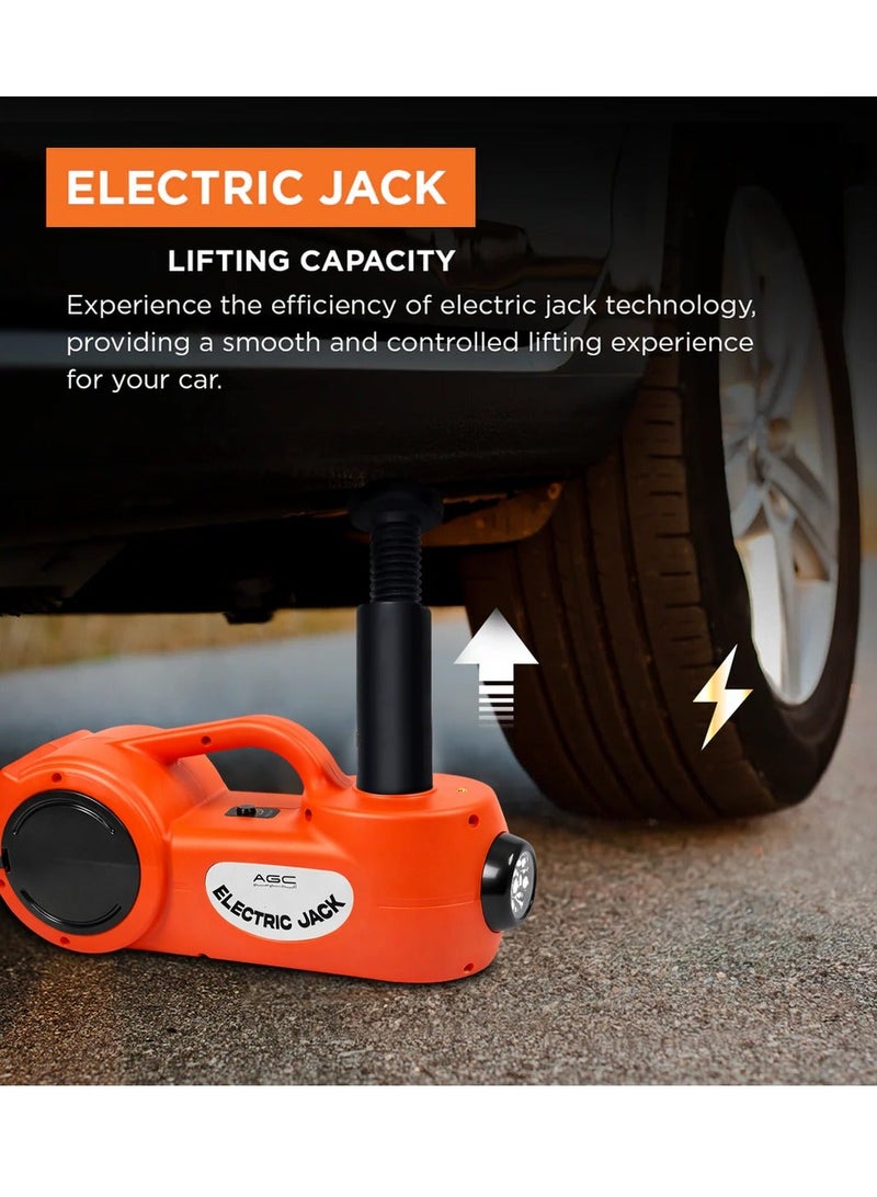 AGC 5-in-1 12V Electric Car Jack Set with Air Pump & Electric Wrench – 2-Way Power Supply via Cigarette Lighter or Battery Clamps, LED Display, UL/TUV Approved, Portable Auto Repair Tool Kit for Sports Cars, SUVs, 4x4 & Normal Cars - Image 3