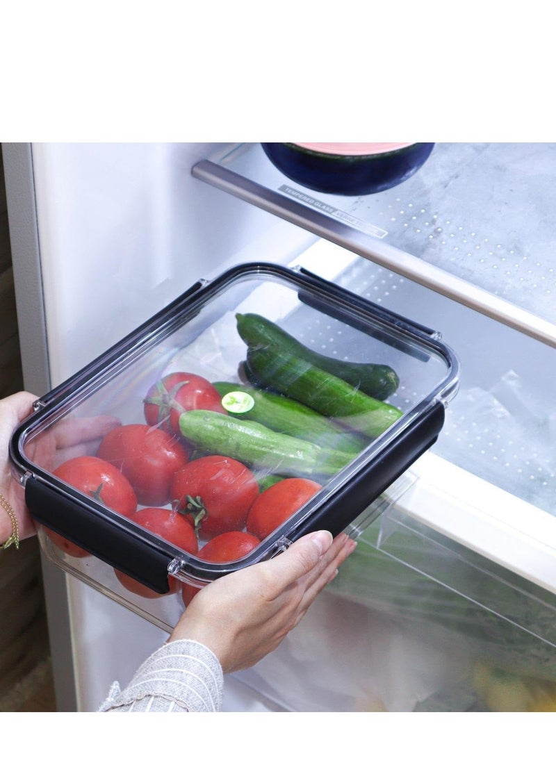 Phoenix Generic Modern Acrylic Refrigerator Food Container Set of 3 Pieces with Airtight Lock - Image 4