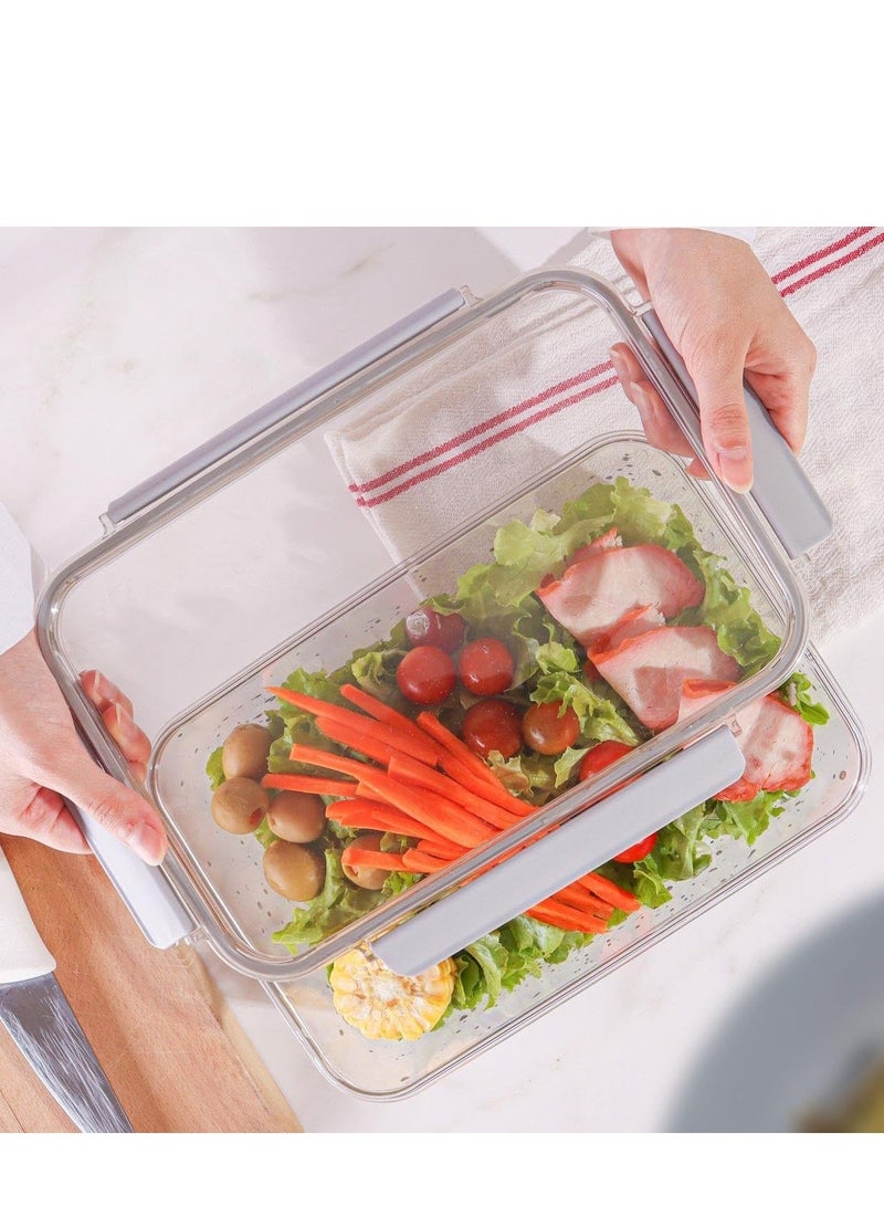 Phoenix Generic Modern Acrylic Refrigerator Food Container Set of 3 Pieces with Airtight Lock - Image 3