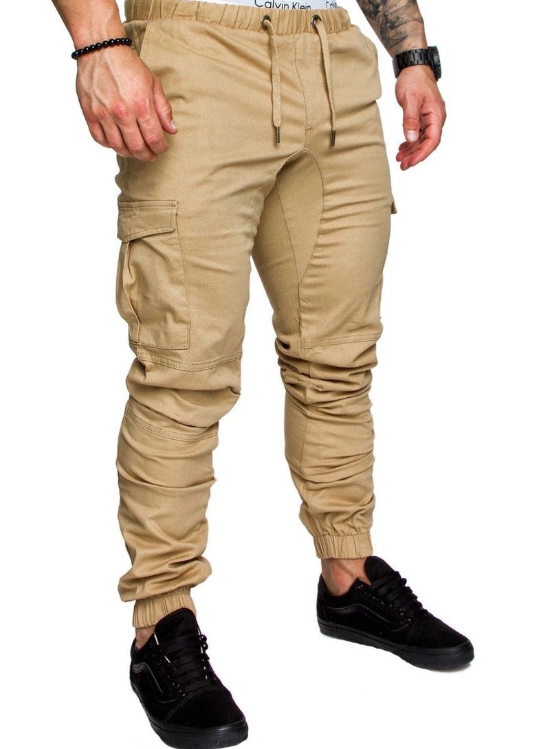 Loquat Men's Casual Fashion Lace Up Elastic Sports Pants  - Image 1