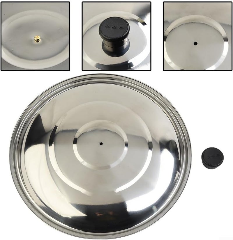 Stainless Steel Saucepan Lid 32cm Suitable For Wok Frying Pan Milk Pan Casserole Covers Flat Pans Dishwasher Safe Kitchen Accessory(36cm) - Image 3