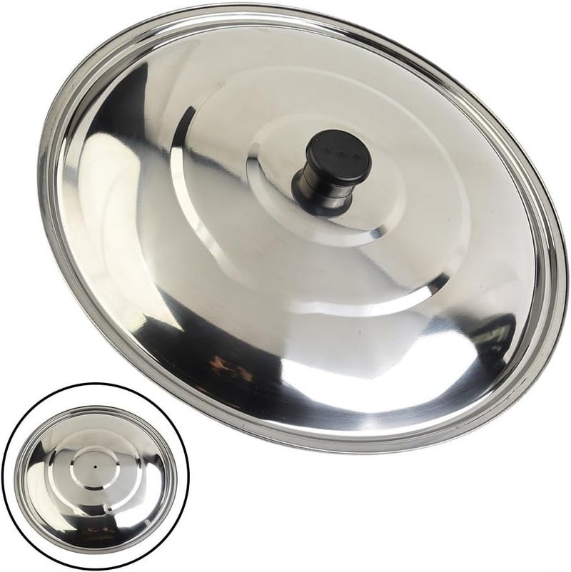 Stainless Steel Saucepan Lid 32cm Suitable For Wok Frying Pan Milk Pan Casserole Covers Flat Pans Dishwasher Safe Kitchen Accessory(36cm) - Image 2
