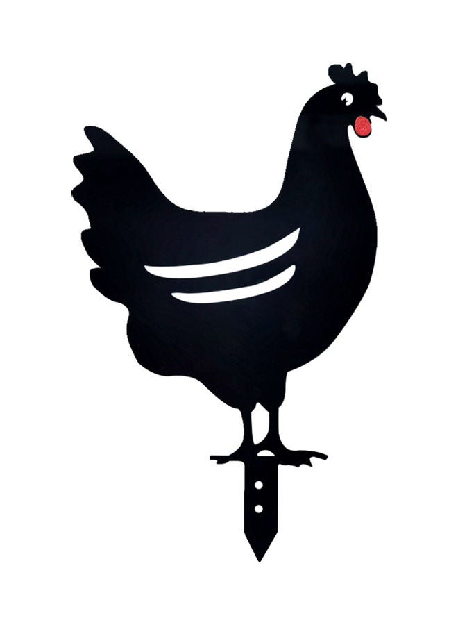 نيبمينينت عصا من الأكريليك على شكل دجاجة لدِيكور الحديقة والأماكن الخارجية أسود/ أبيض