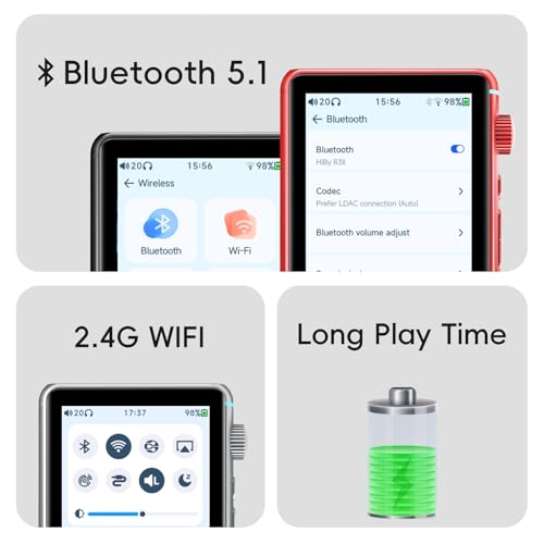 HiBy R3 II 2025 مشغل صوت عالي الدقة - شرائح DAC مزدوجة، فك تشفير MQA، مشغل Qobuz/Tidal مع Bluetooth 5.1، منافذ SE 3.5mm / BAL 4.4mm | تخزين قابل للتوسيع حتى 2TB - Image 5