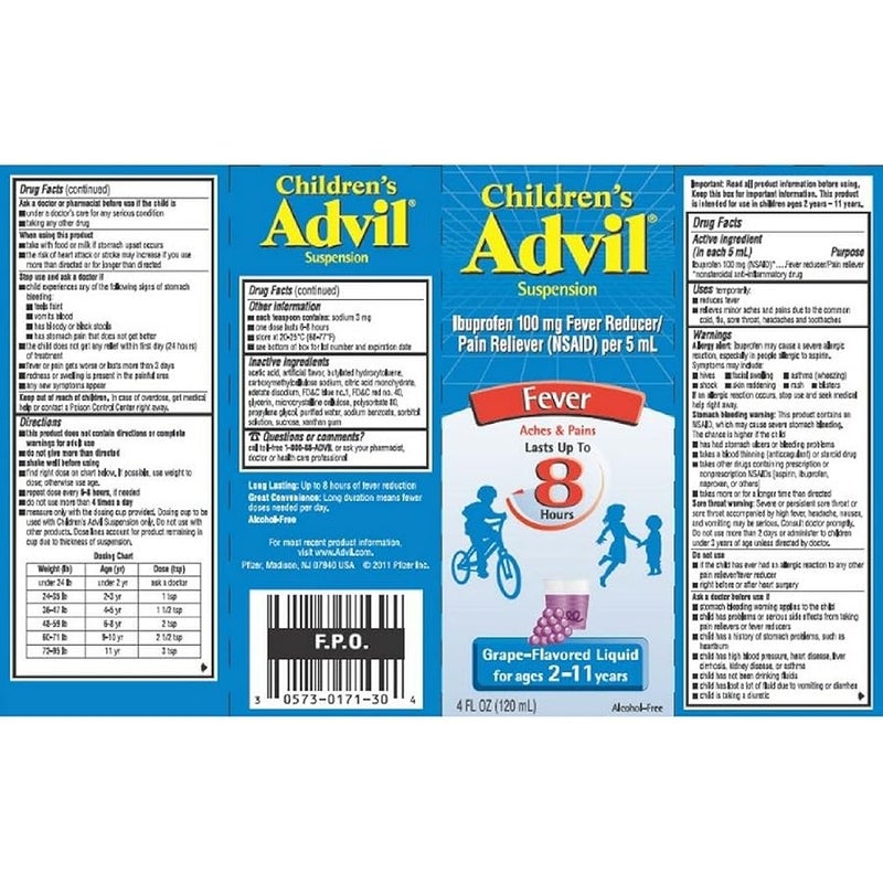 Advil Children's Suspension Liquid - Grape, 4 Oz - Image 2