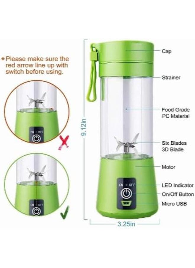 Generic - Portable Micro Blender With Lid Lock And Adjustable Speeds Green - Image 1
