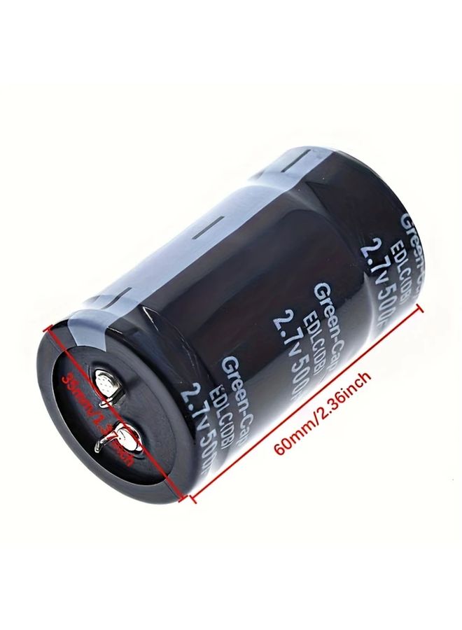 2 قطعة مكثفات معدنية عالية الجودة باللون الأسود مقاس 35x60mm 2.7V 500F للسيارات والإلكترونيات والاستخدام الصناعي - Image 3