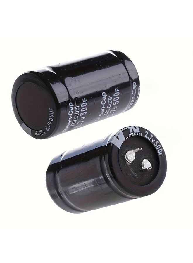 2 قطعة مكثفات معدنية عالية الجودة باللون الأسود مقاس 35x60mm 2.7V 500F للسيارات والإلكترونيات والاستخدام الصناعي - Image 4