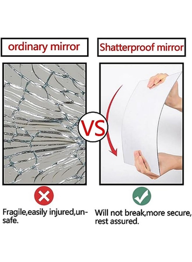 TPGP 2 Pcs Self Adhesive Acrylic 40x30cm HD Non Glass Sticky Mirror Large Plastic Frameless Unbreakable Rectangular Wall Adhesive Mirror for Home, Decor  - Image 3