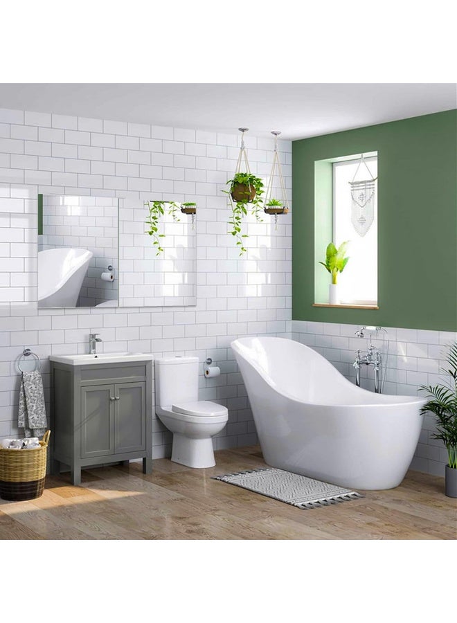 TPGP 2 Pcs Self Adhesive Acrylic 40x30cm HD Non Glass Sticky Mirror Large Plastic Frameless Unbreakable Rectangular Wall Adhesive Mirror for Home, Decor  - Image 2