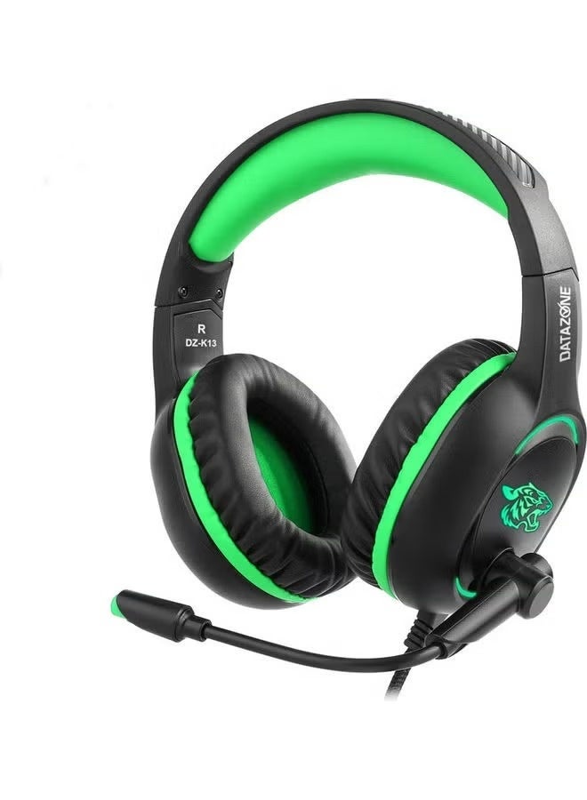 Datazone Wired Gaming Headset Black & Green with Flexible Microphone, Noise Isolation & High Definition Surround Sound – Compatible with PS5, PS4, PC, Xbox – Comfortable Gamer Design - Image 4