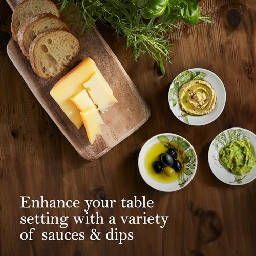 Rosanna Erbe Italiane Dipping Dishes – Porcelain Sauce Dishes, Perfect Side Dish Bowls for Bread, Olive Oil, Condiments & Dips - Image 4