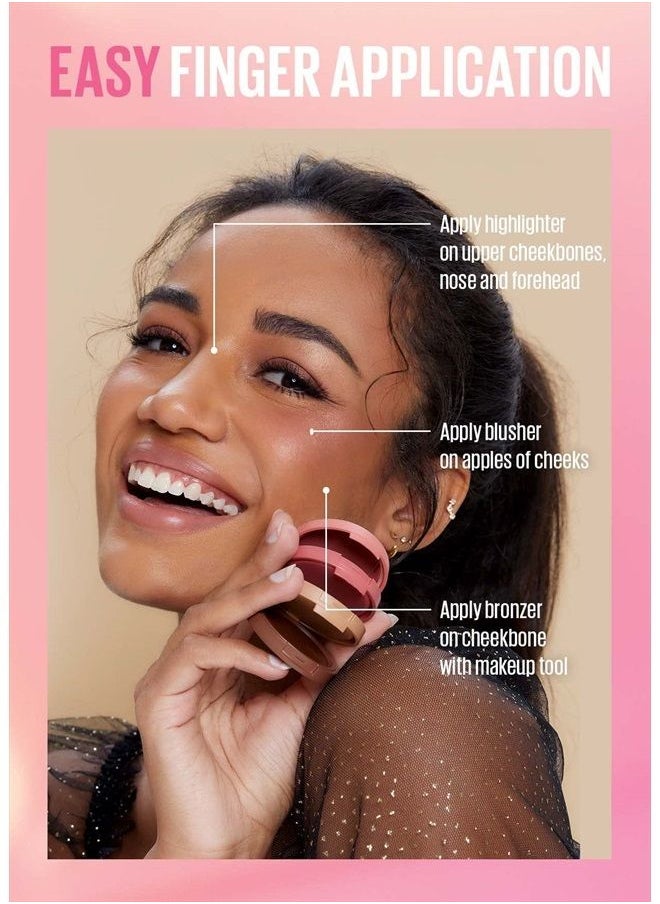 KAJA - 3-in-1 Blendable Sculpting Trio - Play Bento | with Mango Seed Butter, Cream Bronzer, Powder Blush, and Highlighter, 02 Cloud Latte - Image 1