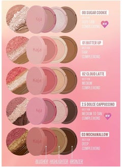 KAJA 3-in-1 Blendable Sculpting Trio - Play Bento | with Mango Seed Butter, Cream Bronzer, Powder Blush, and Highlighter, 02 Cloud Latte  - Image 2