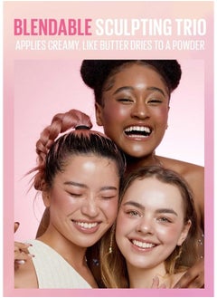 KAJA 3-in-1 Blendable Sculpting Trio - Play Bento | with Mango Seed Butter, Cream Bronzer, Powder Blush, and Highlighter, 02 Cloud Latte  - Image 3