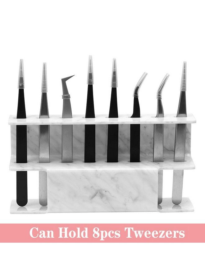 GEMERRY Lash Extension Supplies Tweezer Holder Stand Gemerry Eyelash Extension Supplies Accessories Tools Acrylic Display Storage 8 Pcs Tweezers Shelf Holder (Marbling) - Image 4