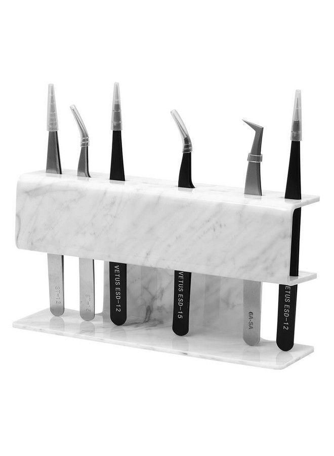 GEMERRY Lash Extension Supplies Tweezer Holder Stand Gemerry Eyelash Extension Supplies Accessories Tools Acrylic Display Storage 8 Pcs Tweezers Shelf Holder (Marbling) - Image 1