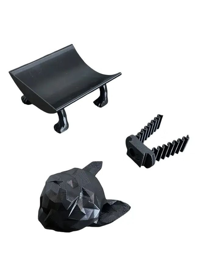 Black And White Abstract Bulldog Tissue Holder Statue For Bathroom Decor - Image 1