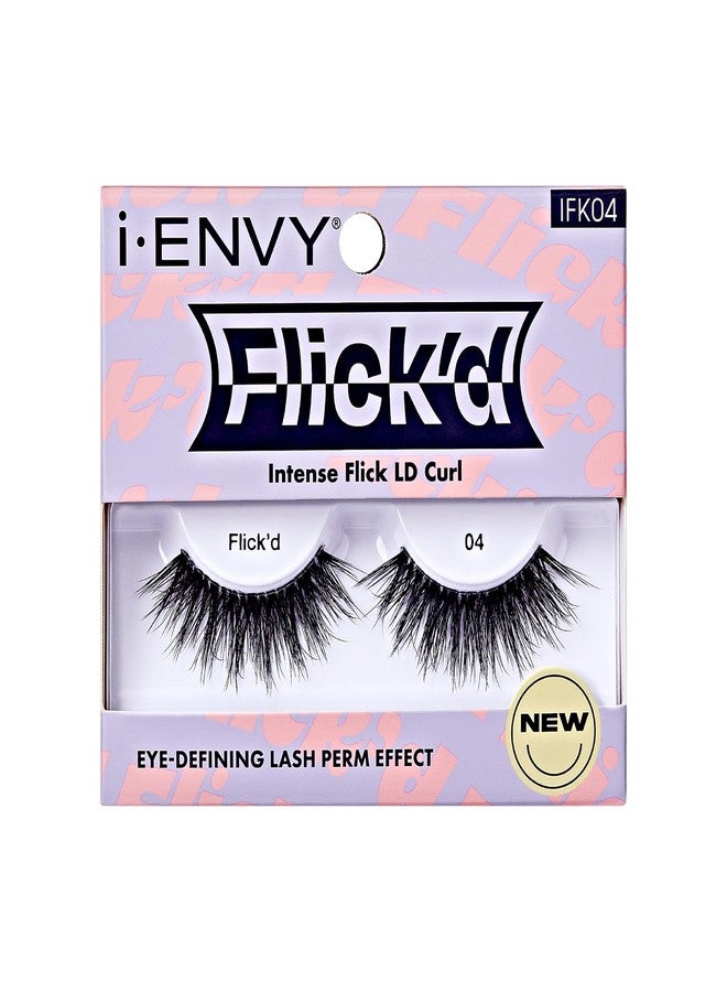 i.Envy i-ENVY False Lashes Flick'd D-Curl Strip Lashes Volume Bouncy Natural Clear Band Cat Eye Dramatic Trendy Extensions Reusable Eye Lashes (04) - Image 1