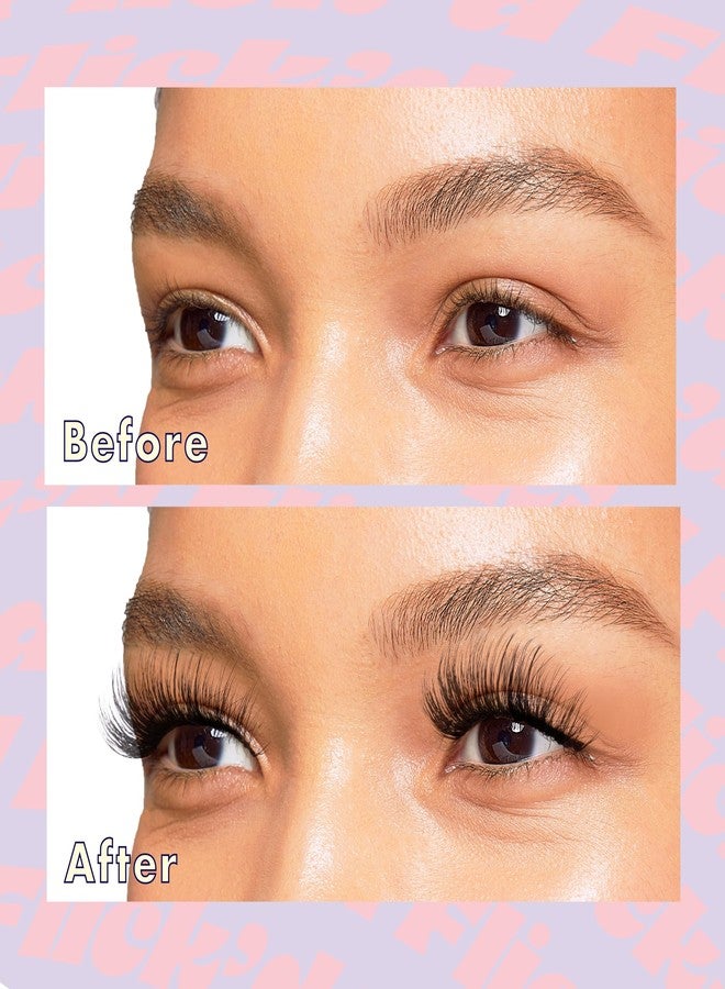 i.Envy i-ENVY False Lashes Flick'd D-Curl Strip Lashes Volume Bouncy Natural Clear Band Cat Eye Dramatic Trendy Extensions Reusable Eye Lashes (04) - Image 3