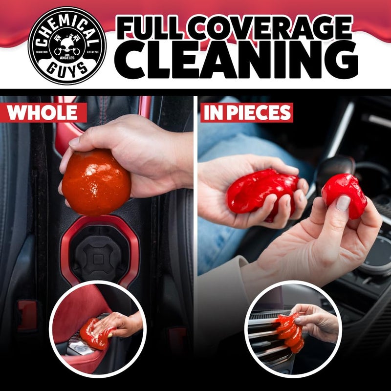 Chemical Guys Sticky Icky Car Cleaning Gel, Sweet Strawberry, Interior Car Cleaner, Reusable Automotive Crevice & Interior Dust Cleaner for Air Ventss, Cup Holders & Keyboards, 0.88 Ounce (Pack of 4) - Image 5