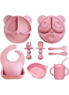 8Pcs Silicone Baby Feeding Set, Baby Weaning Feeding Supplies with Suction Bowl,Toddler Self Feeding Dish Set with Spoons Forks Sippy Cup Adjustable Bib, Eating Utensils for 6+ Months (Pink) - pzsku/Z8A98737BF5D2E12D5ECDZ/45/_/1725561981/a62fd738-2eff-4438-8548-8f2264f79bba