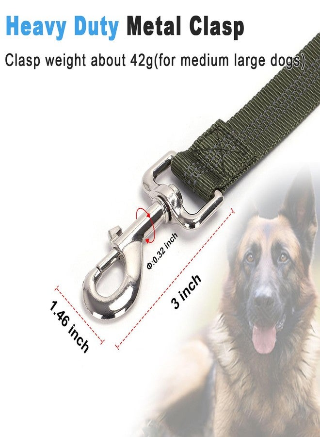 HOANAN 5FT Double Handle Tactical Dog Leash with Shock Absorption, Reflective Heavy Duty Bungee Dog Leash for Medium Large Pull Dogs Walking Training, Army Green - Image 2
